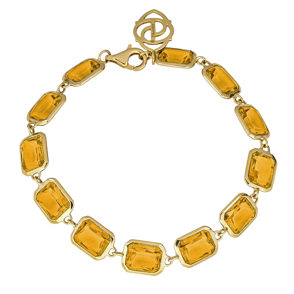 Yellow Gold Pietra Emerald Cut Bracelet - Yellow Citrine