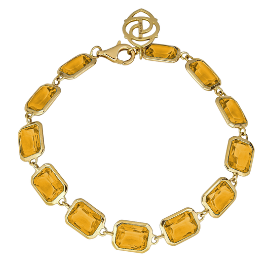 Yellow Gold Pietra Emerald Cut Bracelet - Yellow Citrine