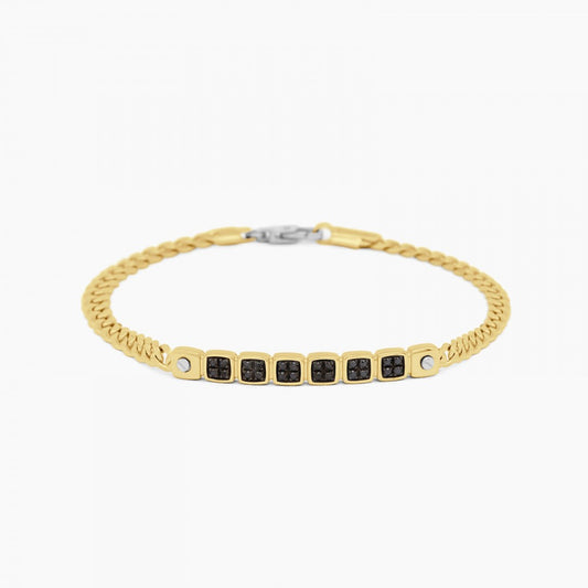 Zancan yellow gold bracelet with diamonds.