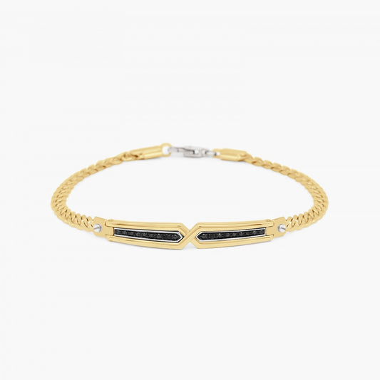 Zancan yellow gold bracelet with diamonds.
