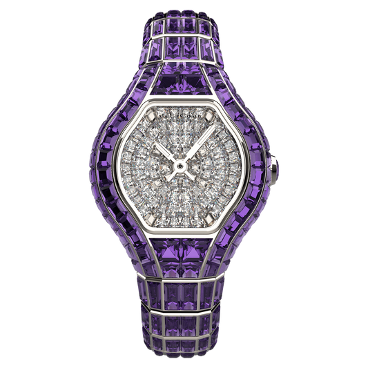 City Glamour Amethyste White Gold Watch