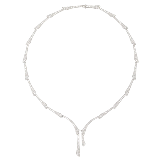 White Gold One "Y" Necklace