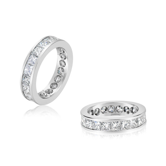 White Gold Princess Cut Diamond Eternity Band by Andreoli Image 1